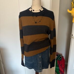 Selected Homme Striped Black and Brown Sweater